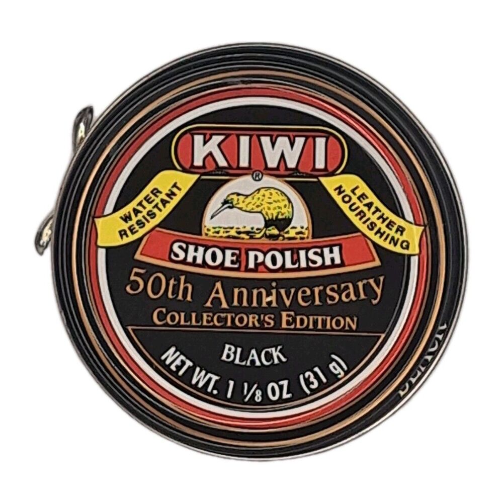 Kiwi 50th Anniversary Shoe Polish Tin Premium Paste Black Rare Collectible HTF
